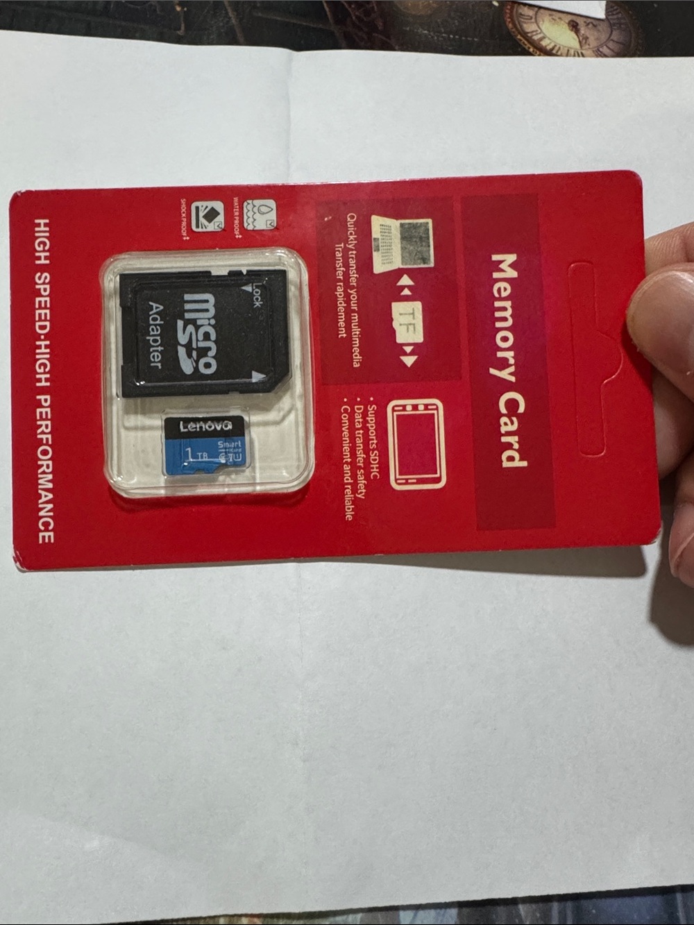Lenovo Blue MicroSD Card with Black SD Adapter